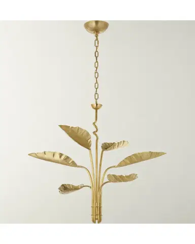 Visual Comfort Signature Dumaine Medium Pierced Leaf Chandelier By Julie Neill | Thumbnail 2