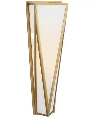 Visual Comfort Signature Lorino Medium Sconce In Bronze With White Glass By Julie Neill | Thumbnail 1