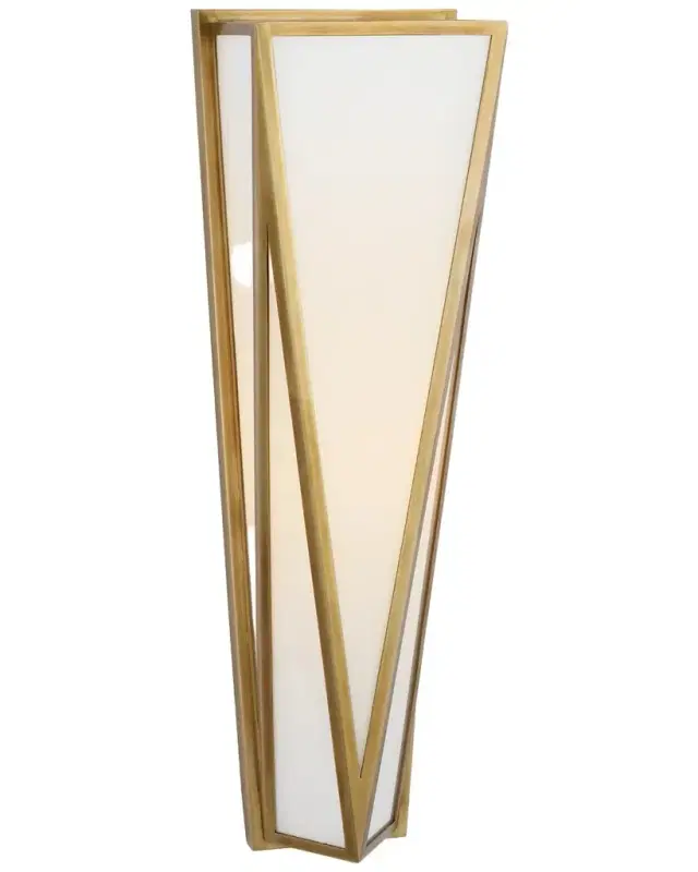 Visual Comfort Signature Lorino Medium Sconce In Bronze With White Glass By Julie Neill