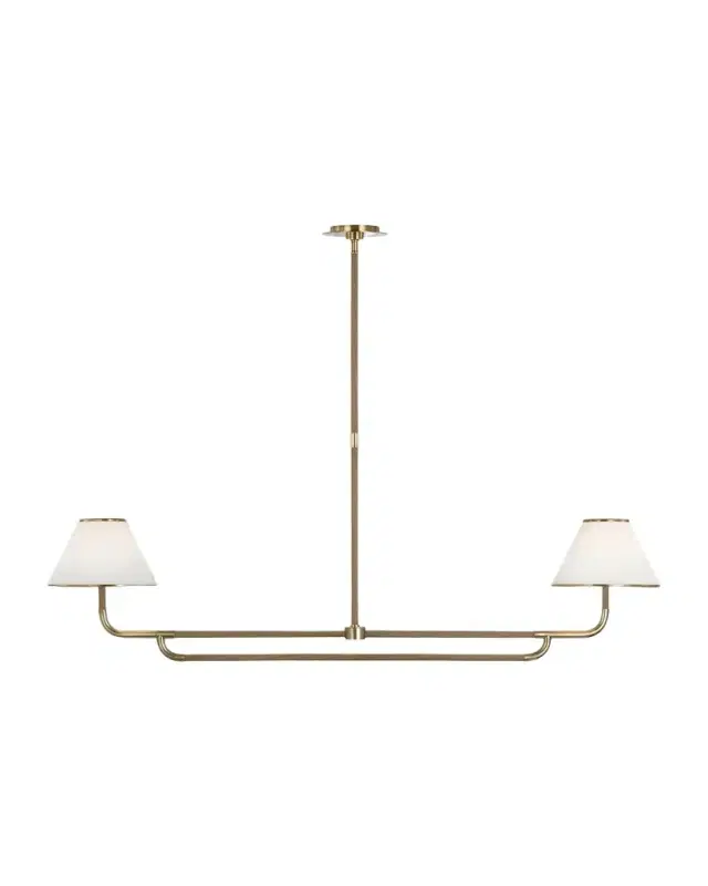 Visual Comfort Signature Rigby Large Linear 2-Light Chandelier by Marie Flanigan