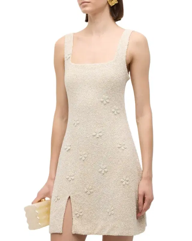 Le Sable Beaded Square-Neck Mini Dress