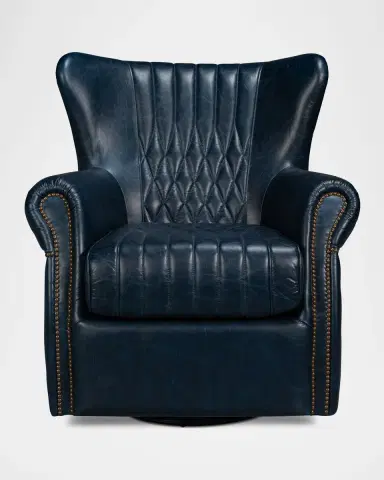 Sarreid Bugatti Leather Swivel Chair | Thumbnail 2 Sarreid Bugatti Leather Swivel Chair | Thumbnail 2