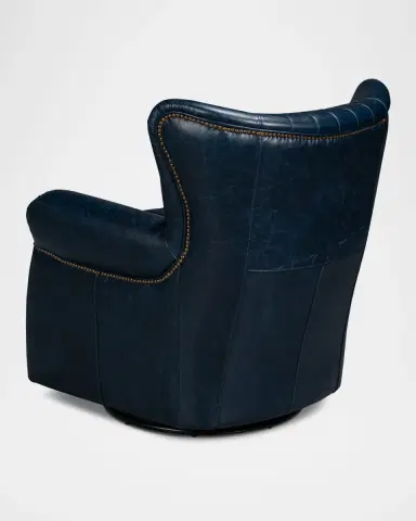 Sarreid Bugatti Leather Swivel Chair | Thumbnail 3 Sarreid Bugatti Leather Swivel Chair | Thumbnail 3