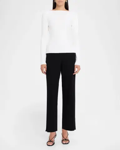 Vince Ribbed Long-Sleeve High-Neck Top | Thumbnail 2
