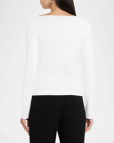 Vince Ribbed Long-Sleeve High-Neck Top | Thumbnail 3