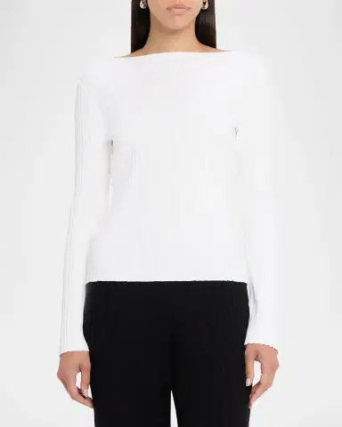 Vince Ribbed Long-Sleeve High-Neck Top | Thumbnail 4