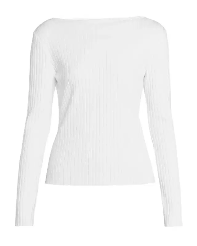 Ribbed Long-Sleeve High-Neck Top