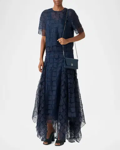 Akris Trapezoid Embroidered Organza Blouse | Thumbnail 2