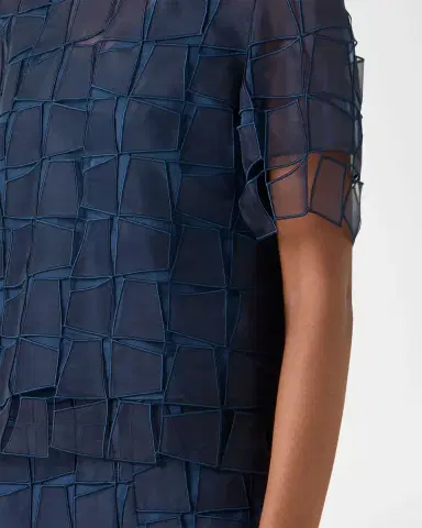 Akris Trapezoid Embroidered Organza Blouse | Thumbnail 5
