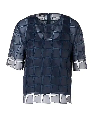 Akris Trapezoid Embroidered Organza Blouse | Thumbnail 1