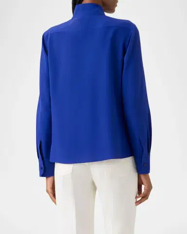 Akris Silk Crepe Asymmetric Blouse | Thumbnail 2 Akris Silk Crepe Asymmetric Blouse | Thumbnail 2