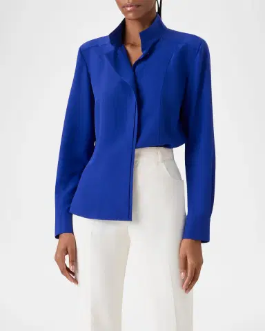 Akris Silk Crepe Asymmetric Blouse | Thumbnail 3 Akris Silk Crepe Asymmetric Blouse | Thumbnail 3