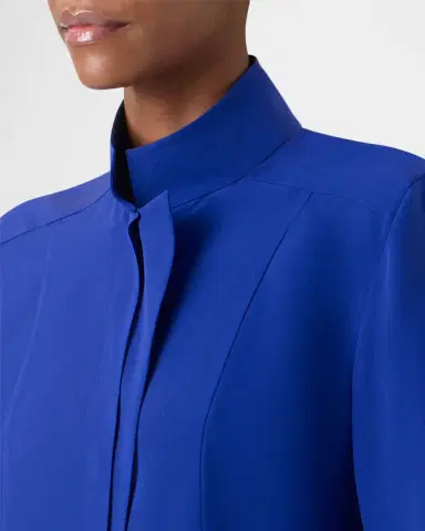 Akris Silk Crepe Asymmetric Blouse | Thumbnail 4 Akris Silk Crepe Asymmetric Blouse | Thumbnail 4