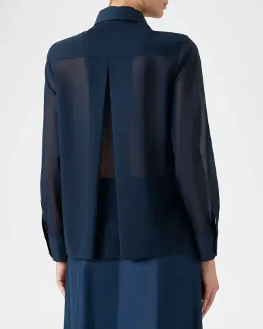 Akris Cotton Voile Button-Down Tunic Blouse | Thumbnail 3 Akris Cotton Voile Button-Down Tunic Blouse | Thumbnail 3