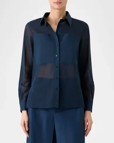 Akris Cotton Voile Button-Down Tunic Blouse | Thumbnail 4 Akris Cotton Voile Button-Down Tunic Blouse | Thumbnail 4