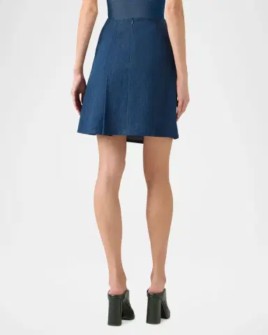 Akris Half-Pleated Stretch Denim Skirt | Thumbnail 2 Akris Half-Pleated Stretch Denim Skirt | Thumbnail 2