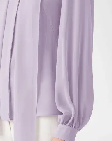 Akris Tie-Neck Silk Georgette Blouse | Thumbnail 5 Akris Tie-Neck Silk Georgette Blouse | Thumbnail 5
