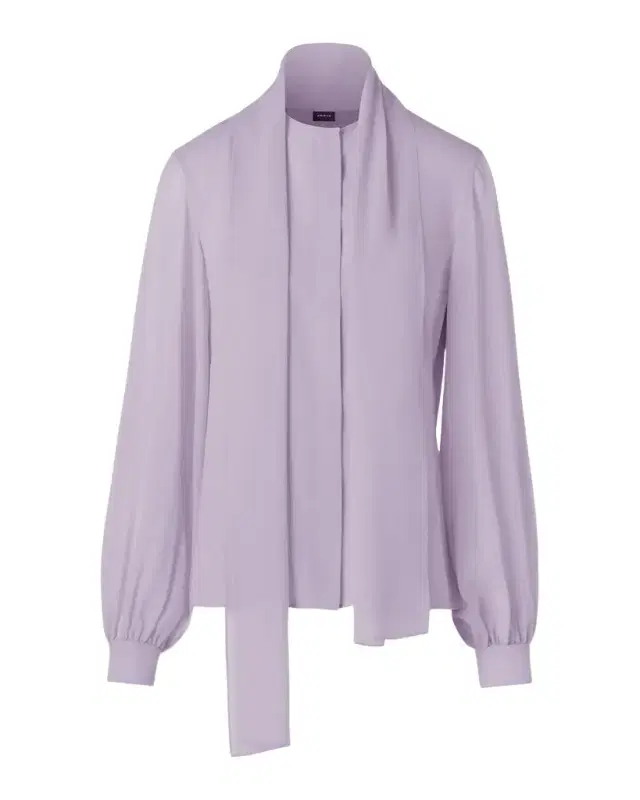 Tie-Neck Silk Georgette Blouse