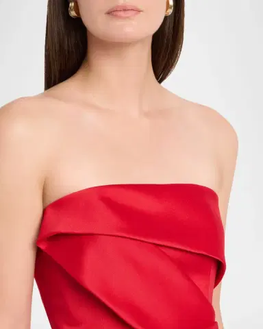 Aidan Mattox Strapless Stretch Mikado Midi Dress | Thumbnail 5