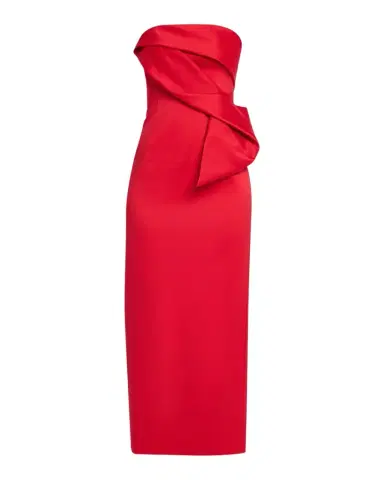 Aidan Mattox Strapless Stretch Mikado Midi Dress | Thumbnail 1