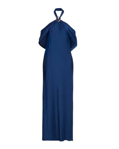 Aidan Mattox Draped Crepe Back Satin Halter Gown | Thumbnail 1 Aidan Mattox Draped Crepe Back Satin Halter Gown | Thumbnail 1