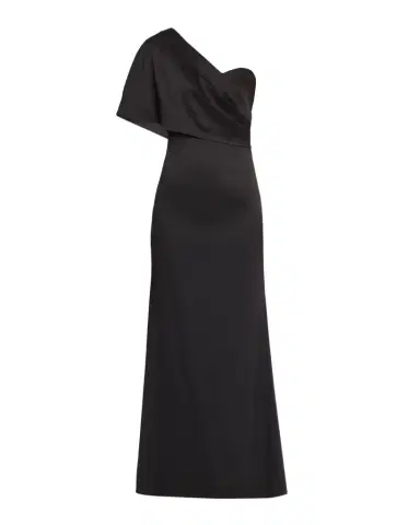 Aidan Mattox Draped One-Shoulder Stretch Mikado Gown | Thumbnail 1