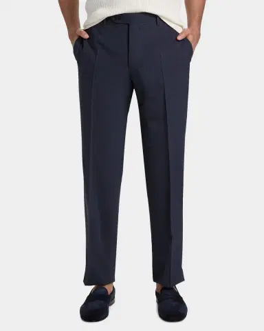 Canali Men's Wool Stretch Straight-Leg Trousers | Thumbnail 4 Canali Men's Wool Stretch Straight-Leg Trousers | Thumbnail 4