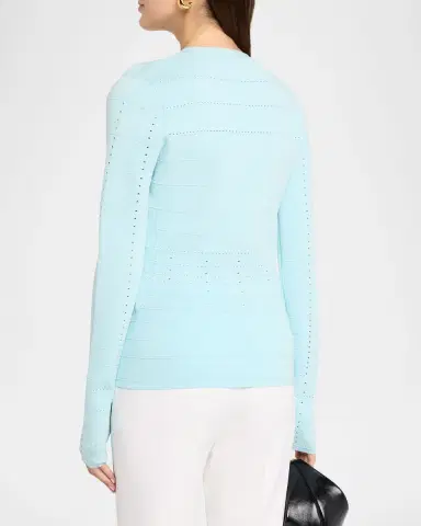 Ramy Brook Astra Pointelle-Knit Cardigan | Thumbnail 3 Ramy Brook Astra Pointelle-Knit Cardigan | Thumbnail 3