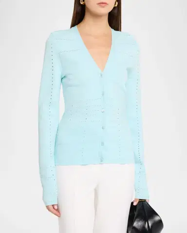 Ramy Brook Astra Pointelle-Knit Cardigan | Thumbnail 4 Ramy Brook Astra Pointelle-Knit Cardigan | Thumbnail 4