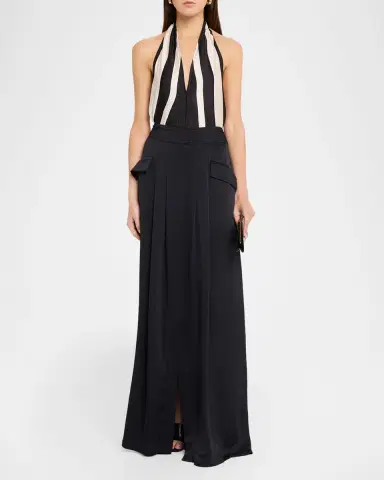 Ramy Brook Kylie Striped Satin Halter Blouse | Thumbnail 2 Ramy Brook Kylie Striped Satin Halter Blouse | Thumbnail 2