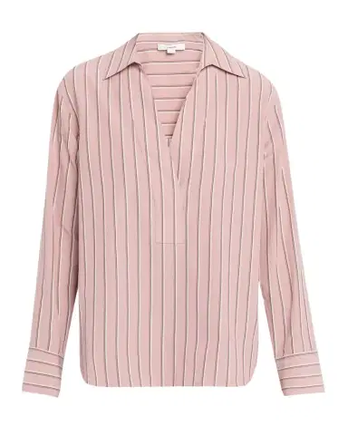 Vince Pinstripe Long-Sleeve Popover Shirt | Thumbnail 1