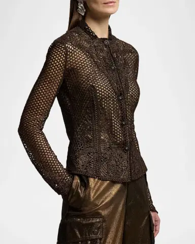 Ralph Lauren Collection Wes Foiled Lamb-Suede Jacket | Thumbnail 6 Ralph Lauren Collection Wes Foiled Lamb-Suede Jacket | Thumbnail 6