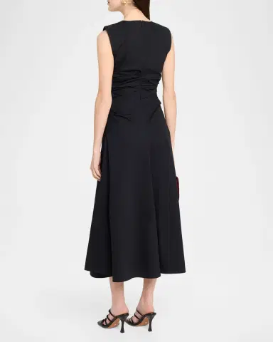 Proenza Schouler White Label Anoushka Ruched Poplin Maxi Dress | Thumbnail 3