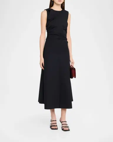 Proenza Schouler White Label Anoushka Ruched Poplin Maxi Dress | Thumbnail 4