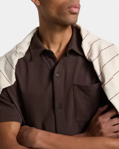 Vince Men's Sueded Jersey Button-Down Shirt | Thumbnail 5