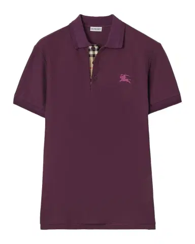Burberry Men's Eddie Check-Placket Cotton Polo Shirt | Thumbnail 1