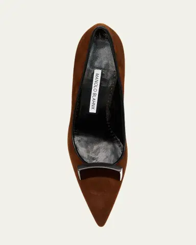 Manolo Blahnik 50mm Potoka Suede Pumps | Thumbnail 3 Manolo Blahnik 50mm Potoka Suede Pumps | Thumbnail 3