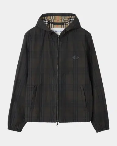 Burberry Men's Newport Check Zip-Front Hoodie | Thumbnail 3 Burberry Men's Newport Check Zip-Front Hoodie | Thumbnail 3