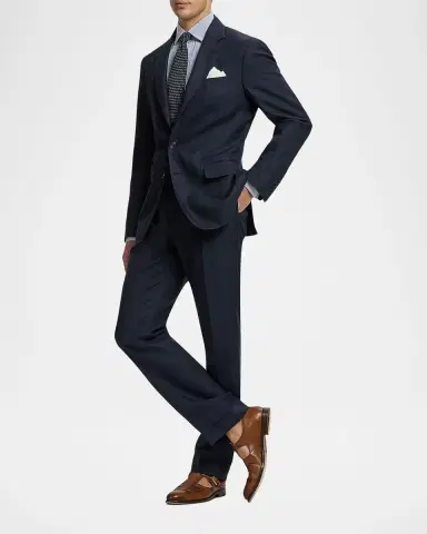 Ralph Lauren Purple Label Men's Kent Hand-Tailored Plaid Suit Jacket | Thumbnail 2