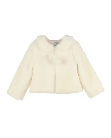 Luli & Me Girl's Cozy Fuzzy Faux-Fur Coat with Pom-Poms | Thumbnail 1