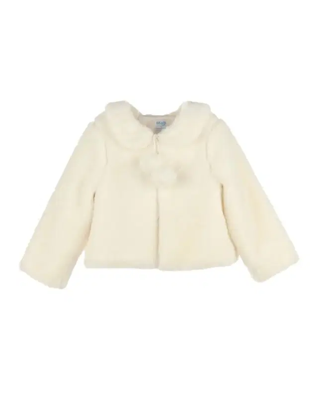 Luli & Me Girl 's Cozy Fuzzy Faux-Fur Coat with Pom-Poms, Size 2T-6
