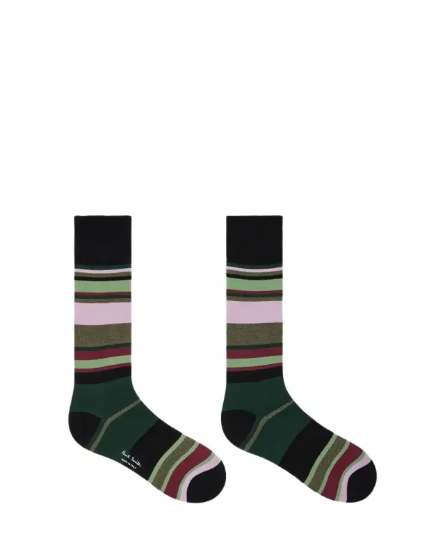 Paul Smith Men 's Ozzy Multi-Stripe Crew Socks