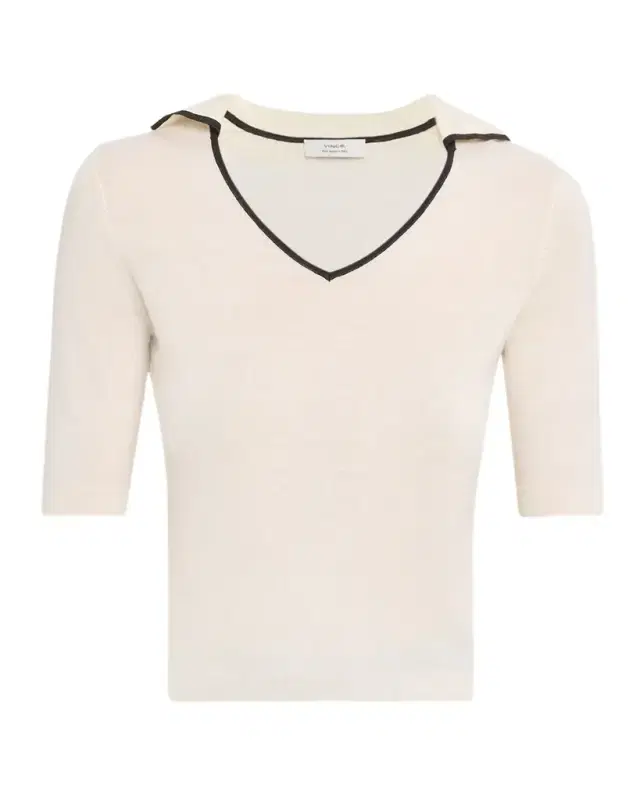 Vince Tipped Elbow-Sleeve Knit Top
