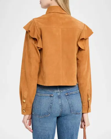 Ulla Johnson Matilde Ruffle Suede Jacket | Thumbnail 3