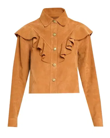 Ulla Johnson Matilde Ruffle Suede Jacket | Thumbnail 1