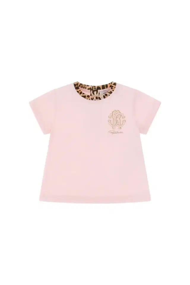 Roberto Cavalli Pink Leopard Trim Tee