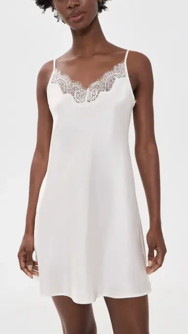 Petite Plume Silk ace Slip Dress White | Thumbnail 2