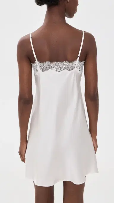 Petite Plume Silk ace Slip Dress White | Thumbnail 3