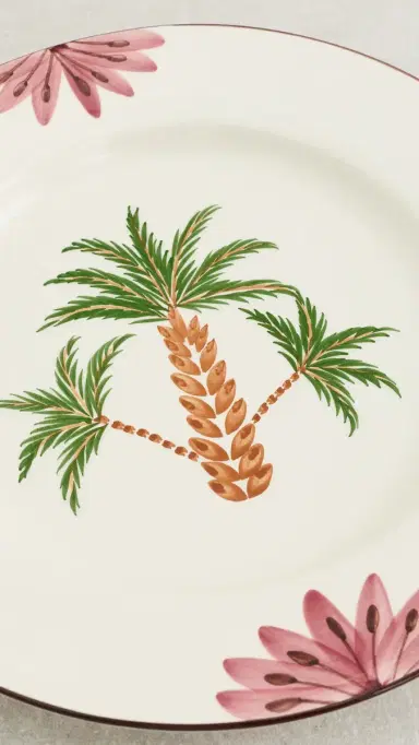LES OTTOMANS Hand Painted Tree Ceramic Dinner Plate Set | Thumbnail 4