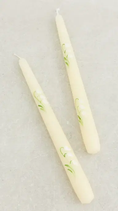 Les Ottomans Lilly Of The Valley Candles Set White/Green One Size | Thumbnail 2